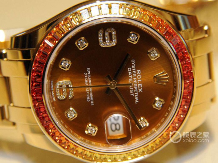 美丽动人晶石 品评劳力士蚝式恒动日志珍珠淑女型39橘色手表