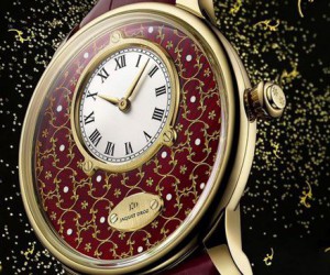 雅克德罗呈献金箔雕花珐琅时分小针盘ONLY WATCH腕表