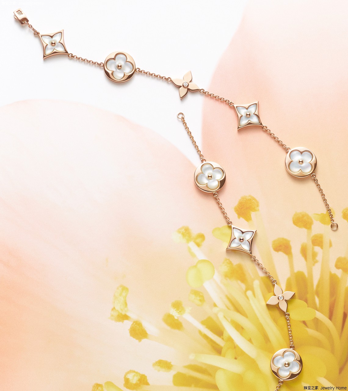 Monogram花朵设在珠宝上 路易威登COLOR BLOSSOM系列产品珠宝盛开炎夏