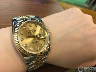 女生戴起来很美 劳力士36mm间金datejust