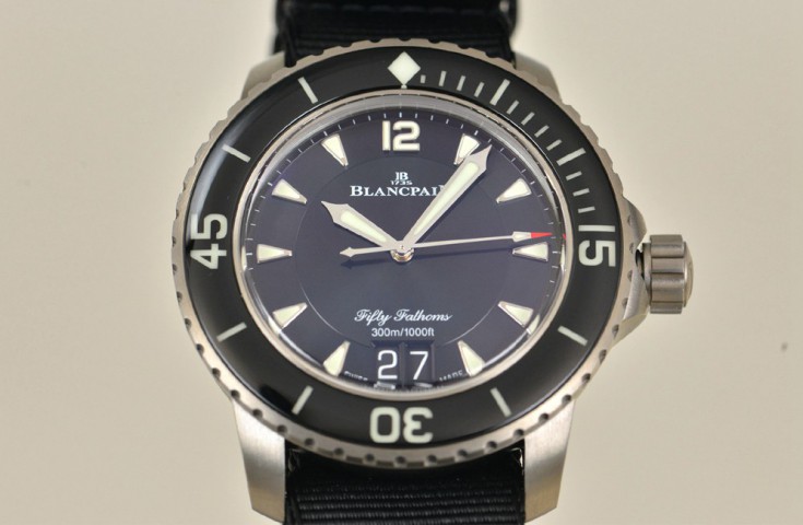 清晰分明 实拍宝珀Blancpain五十噚系列大日期腕表