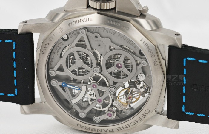 此五行|品位机械设备和时间独特的魅力 品评沛纳海LUMINOR 1950 陀飞轮两地时长钛金属腕表