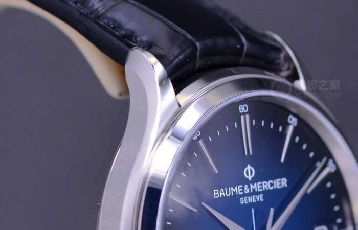 典雅大方 实拍视频名士克里顿 BAUMATIC 系列产品大三针腕表蓝面