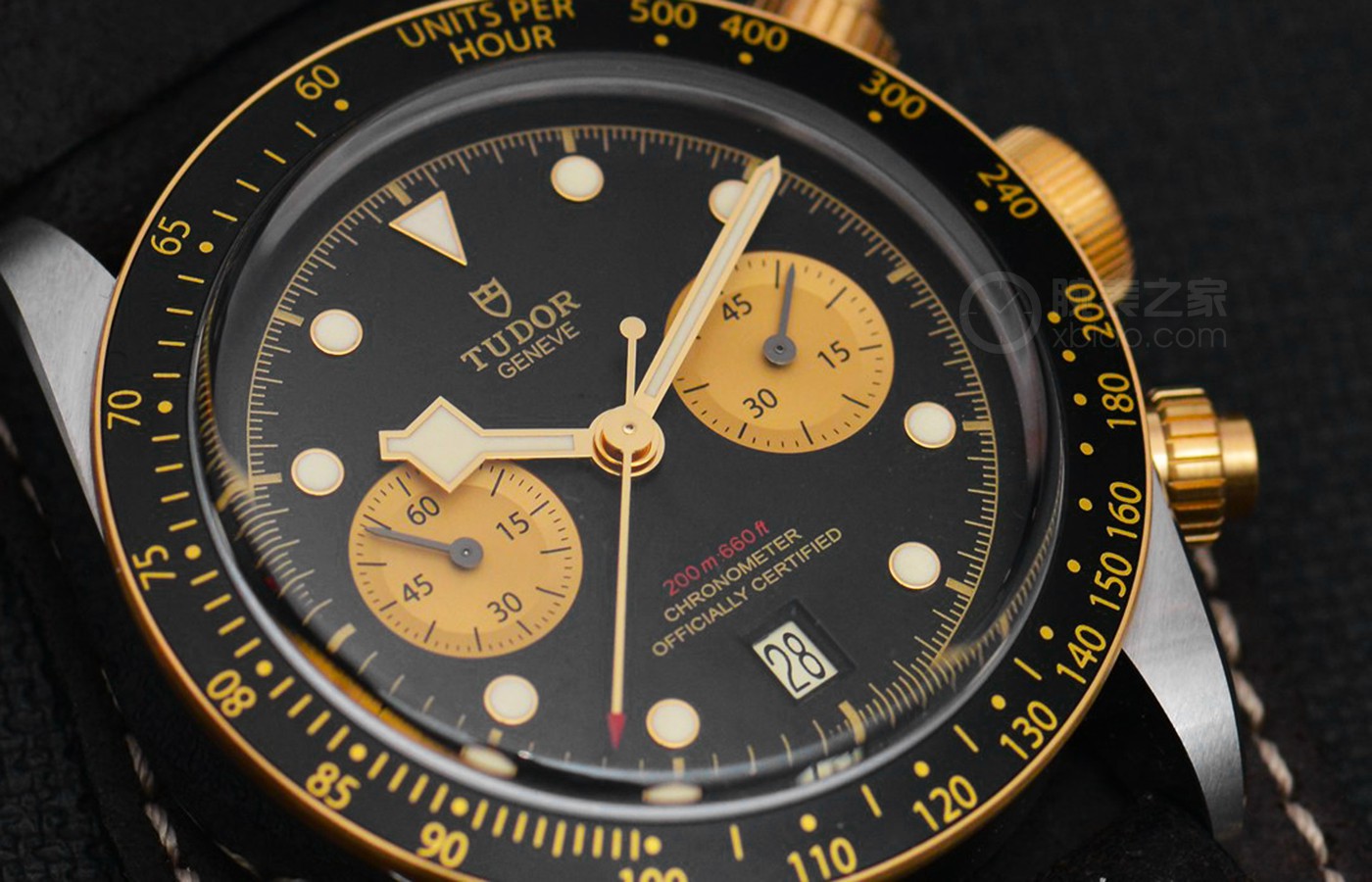 潜水表和计时表的精妙结合 品鉴帝舵表碧湾计时型黄金钢款