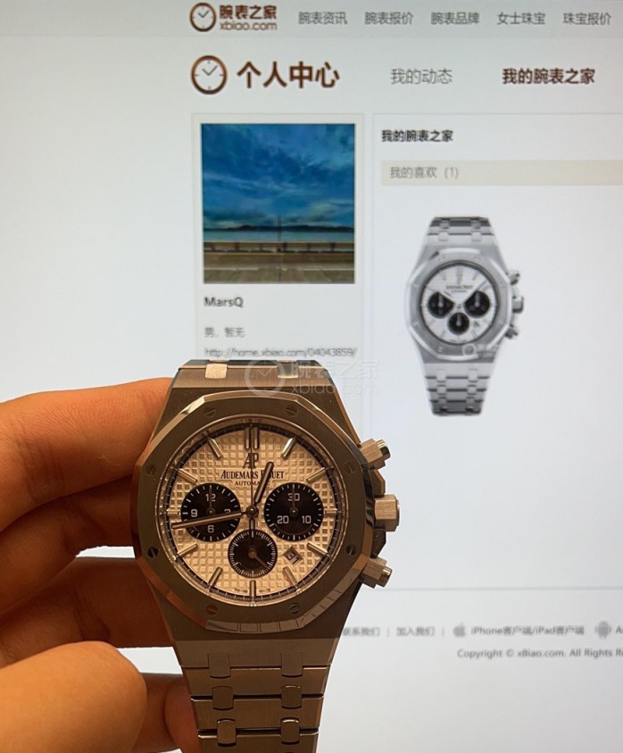 正装休闲都很适合佩戴爱彼熊猫盘计时码表
