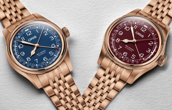 豪利时推出四款大表冠指针式日历全铜腕表