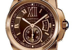 卡地亚Calibre de Cartier玫瑰金手表