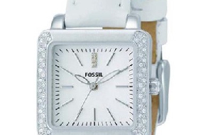 FOSSIL优雅净白皮革腕表