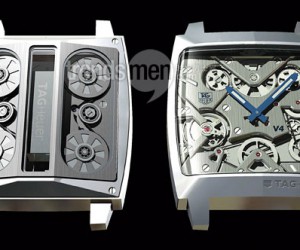 豪雅摩納哥V4鉑金限量版手表