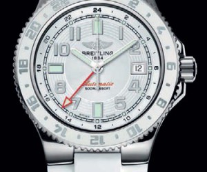 百年靈超級海洋世界時間手表純白特別版