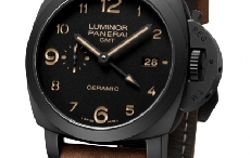 2012 SIHH 日内瓦高级钟表沙龙 沛纳海LUMINOR 1950 3 DAYS GMT AUTOMATIC CERAMICA——44毫米3日动力储存两地时间自动陶瓷腕表