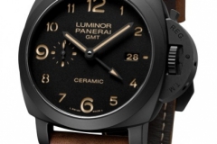 2012 SIHH 日内瓦高级钟表沙龙 沛纳海LUMINOR 1950 3 DAYS GMT AUTOMATIC CERAMICA——44毫米3日动力储存两地时间自动陶瓷腕表