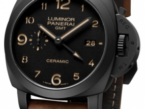 2012 SIHH 日内瓦高级钟表沙龙 沛纳海LUMINOR 1950 3 DAYS GMT AUTOMATIC CERAMICA——44毫米3日动力储存两地时间自动陶瓷腕表