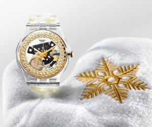 甜蜜的圣诞夜之梦 SWATCH在雪花中闪闪发光