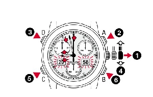 天梭带闹铃的计时腕表设置时间、月份、日期和闹铃的方法