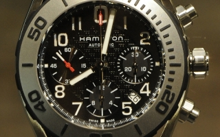 2013巴塞尔Hamilton Khaki Navy Sub Auto Chrono腕表实拍