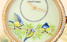 艺术根基源于自然 赏雅克德罗微绘蓝色雀鸟腕表