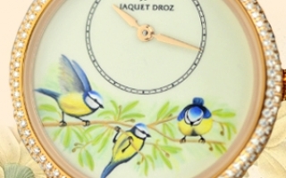 艺术根基源于自然 赏雅克德罗微绘蓝色雀鸟腕表