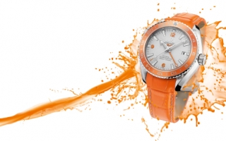 欧米茄海马系列海洋宇宙橙色陶瓷腕表