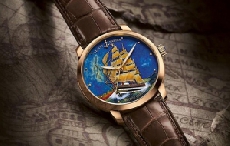雅典全新亚美瑞格·韦斯普奇号鎏金珐琅腕表