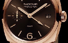 沛纳海全新推出RADIOMIR 1940 3 DAYS GMT ORO ROSSO – 47毫米3日动力储存两地时间红金腕表