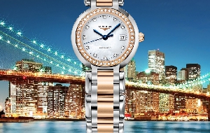 璀璨时尚 品鉴浪琴表优雅系列间金款镶钻女士腕表