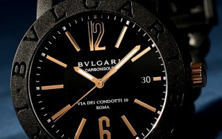 意式风格 宝格丽BVLGARI BVLGARI Carbon Gold黑色编织表带腕表