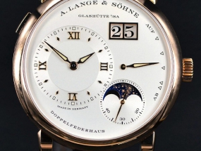 2017 SIHH新品实拍 日/夜指示邂逅月相显示 朗格Lange 1 Moon Phase 18K玫瑰金款