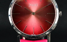 绯色魅影 实拍伯爵Piaget Altiplano 34毫米粉红色表盘抛光白金腕表