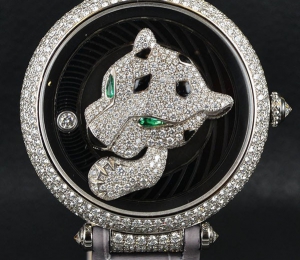 高級制表與珠寶工藝的華麗邂逅 實拍2017SIHH卡地亞PANTHèRE JOUEUSE獵豹裝飾腕表