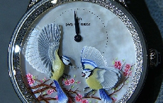 雀鸟的春夏之美 品鉴雅克德罗金雕时分小针盘 - 四季系列（PETITE HEURE MINUTE RELIEF SEASONS）腕表