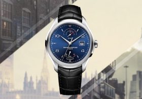 深藍色的儒雅范兒 品鑒名士克里頓系列雙時區動儲顯示腕表
