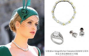 姬蒂·斯宾塞与塞蕾娜·威廉姆斯佩戴宝格丽高级珠宝盛装出席哈里王子殿下与梅根·马克尔女士举行皇室婚礼