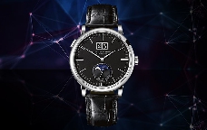 纯净的设计美学 品鉴朗格SAXONIA黑色表盘月相腕表