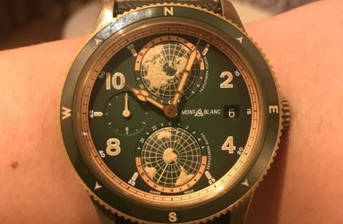 绿盘青铜表可是潮流 看中万宝龙1858世界时