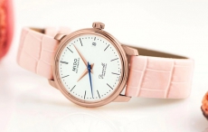 绽放伊人芳华 瑞士美度表贝伦赛丽典藏系列粉色款超薄女士腕表
