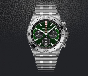 演繹多樣型格 品鑒百年靈機械計時系列賓利綠腕表
