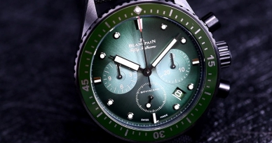 腕上極光 寶珀五十噚系列深潛器極光綠飛返計時碼表