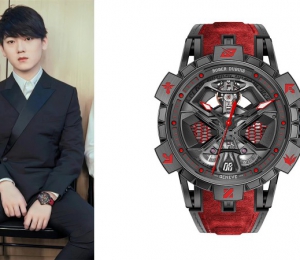 熾熱紅黑 燃情腕間 JackeyLove佩戴Roger Dubuis羅杰杜彼腕表