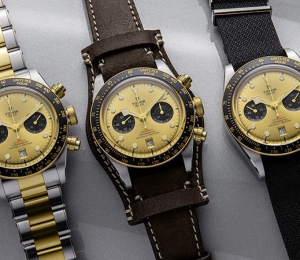 帝舵碧湾计时型黄金钢款（BLACK BAY CHRONO S&G）腕表 彰显运动型腕表的纯粹传