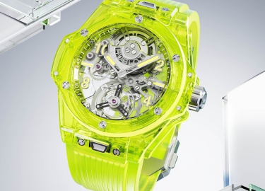 HUBLOT宇舶表SAXEM材质再添新作： Big Bang自动上链陀飞轮荧光黄SAXEM腕表