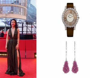 演員李夢佩戴Chopard蕭邦珠寶腕表臻品 出席第73屆柏林國際電影節《雪云》（Absence）首映禮