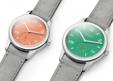 Nomos推出Club Campus系列珊瑚色和电光绿腕表