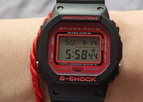 卡西欧G-Shock蜘蛛侠3电影  稀有联名限量款小方块