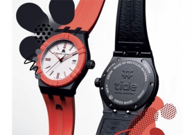 一款具有目的的腕表 艾美表AIKON #tide黑色、紅色和白色腕表