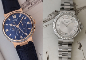 宝玑推出航海系列5529计时镶钻腕表和9518女士镶钻腕表