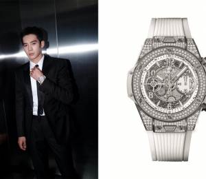 HUBLOT宇舶表品牌大使于适佩戴BIG BANG UNICO钛金白色密镶腕表 出席微博电影之夜