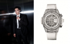 HUBLOT宇舶表品牌大使于适佩戴BIG BANG UNICO钛金白色密镶腕表 出席微博电影之夜