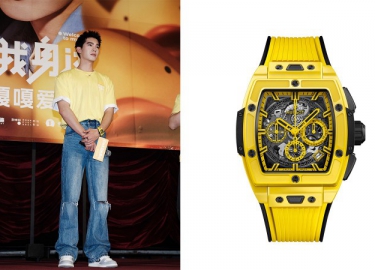 宇舶表品牌大使于適佩戴BIG BANG靈魂黃色魔力腕表出席《歡迎來到我身邊》電影首映禮