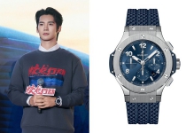 HUBLOT宇舶表品牌大使于适佩戴BIG BANG ORIGINAL 精钢蓝色腕表出席电影《蛟龙行动》定档发布会